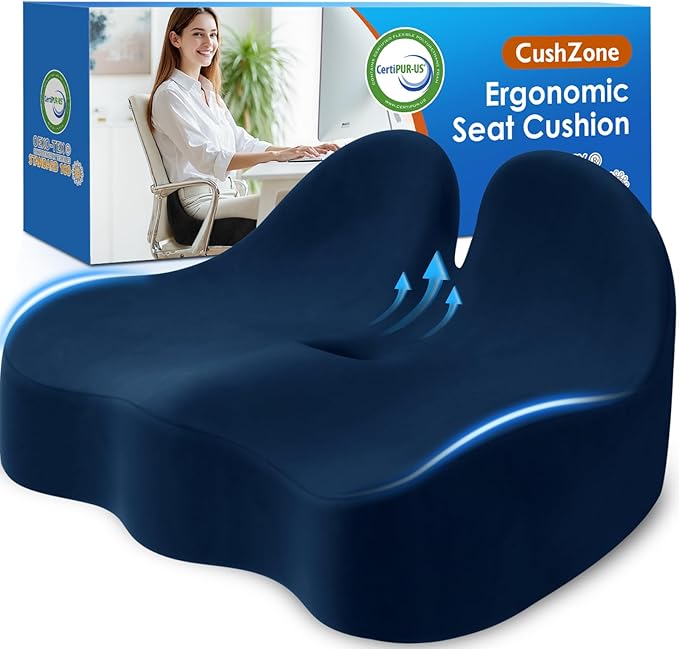 CushZone Seat Cushion, Memory Foam Office Chair Seat Cushion by CushZone