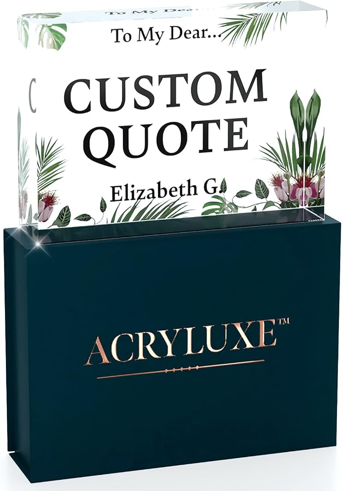 Personalized Gifts, Custom Quote Block Letter Board, Crystal-Clear Acrylic by MySignCenter