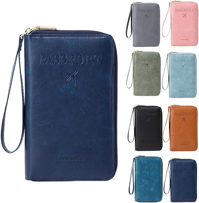 RFID Passport Holder for Wallet, RFID Blocking Document Organizer Clutch Bag by ANYSENTHome