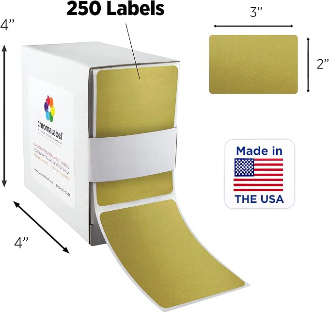ChromaLabel 2 x 3 inch Permanent Color Code Rectangle Labels, 250 Labels per - Image 2
