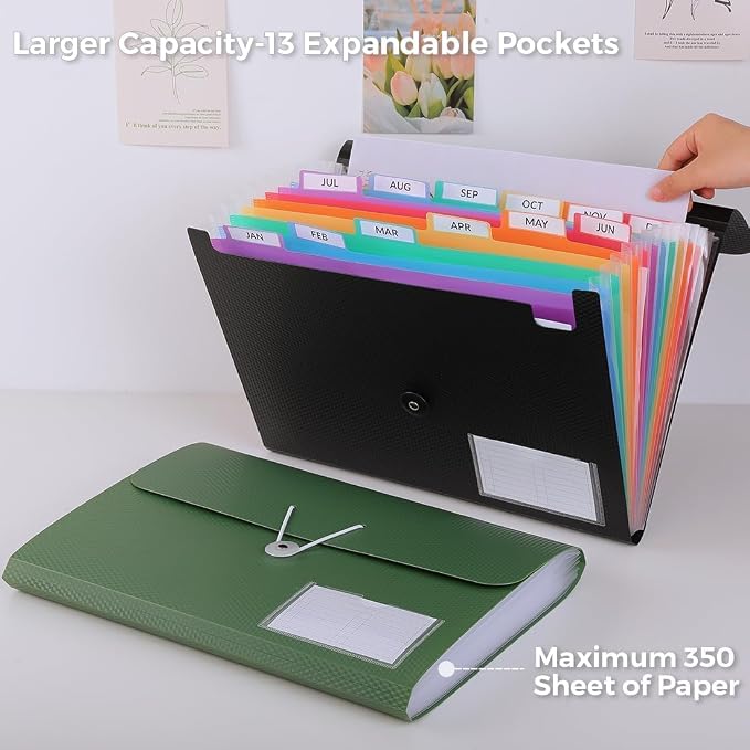 SKYDUE Expanding File Folder, Accordion File Organizer - Image 2