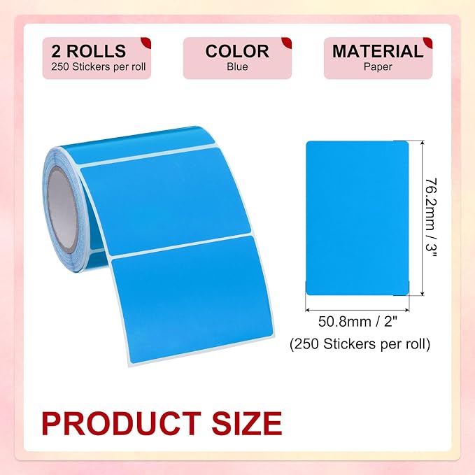PATIKIL 2 x 3 Inch Rectangle Inventory Color Coding Labels 2 Roll, Square - Image 2