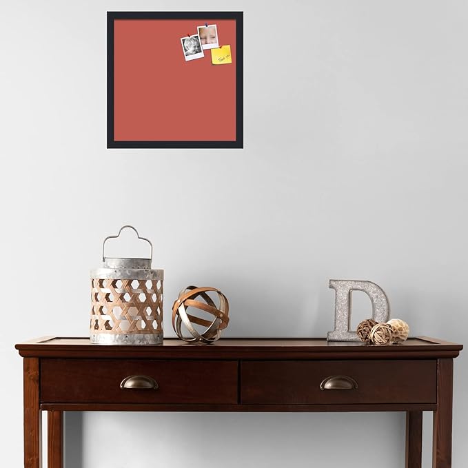 PinPix 16x16 Inch Cork Bulletin Board. This Decorative Framed Pin Board Comes with Crimson Pastel Design and a Satin Black Frame. Ideal for Home Office Decor or Message Board (PinPix-1807)-DeskLoop Office