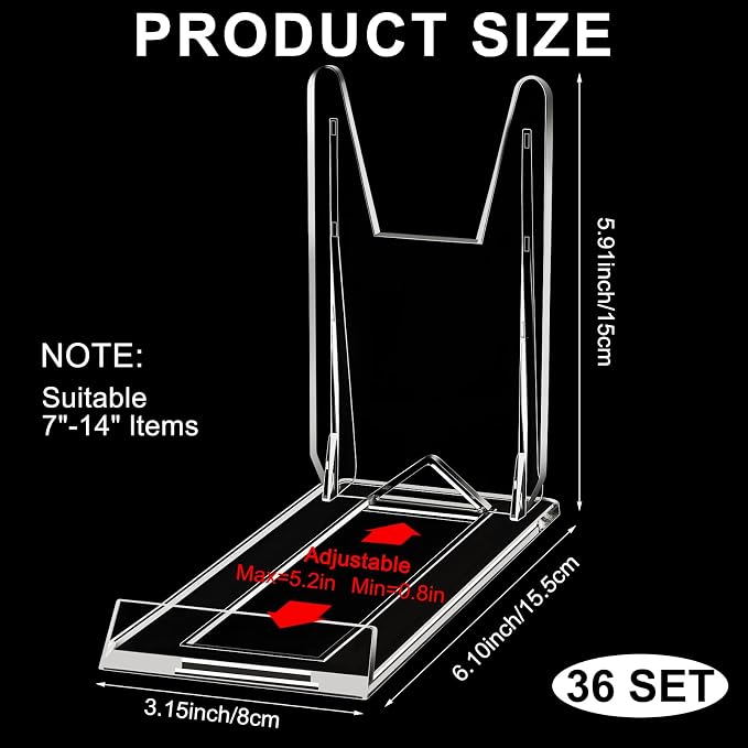 6 Pack Acrylic Book Stand for Display Adjustable Clear Display Holder Easel - Image 2