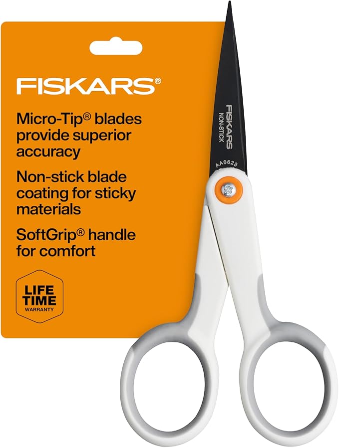 Fiskars Micro Trip Scissors, SoftGrip Precision Cutting Shears, Non-Stick by Unknown