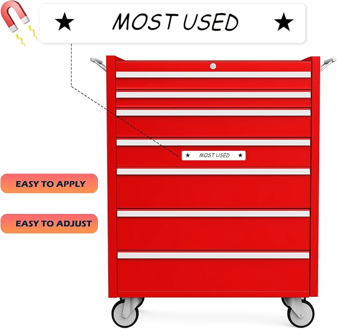 Tenare Magnetic Tool Box Labels, 4.5 x 0.75 Inch Organizer Magnets - Image 5