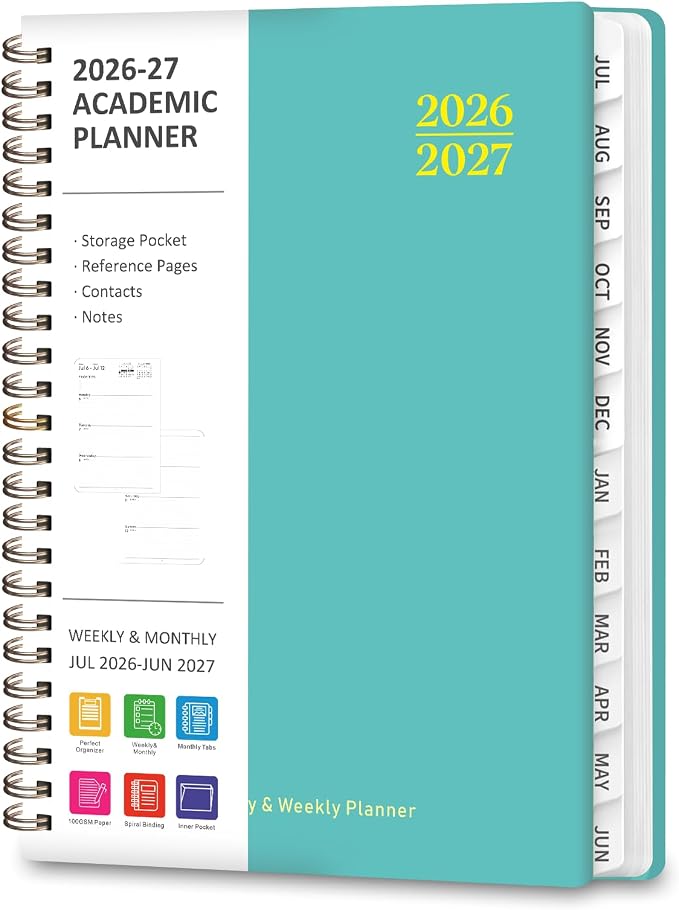 Planner 2026-2027, Weekly and Monthly Academic Planner, July 2026 by VALOME