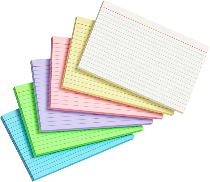 120 Count Index Cards 5x8 Colored Ruled 5 by 8 Index Flash Cards by MSKKSM