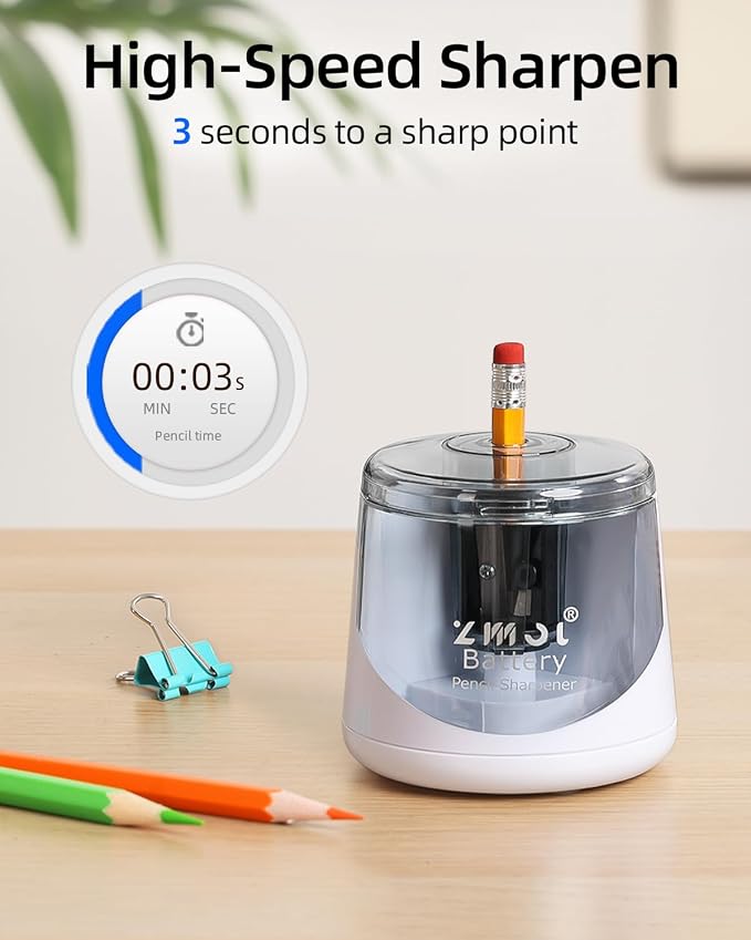 ZMOL Battery Powered Electric Pencil Sharpener, Small Battery Operated Pencil - Image 5