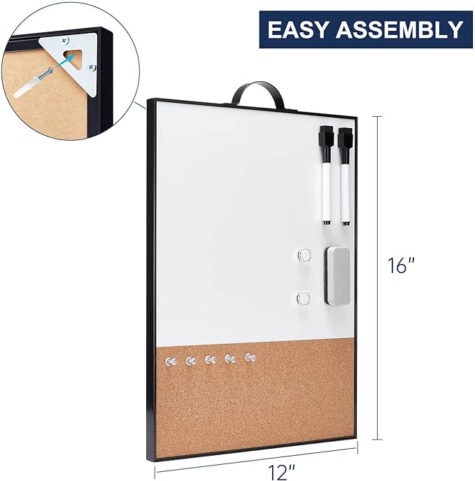 TSJ OFFICE Small Whiteboard Cork-Board - Image 4