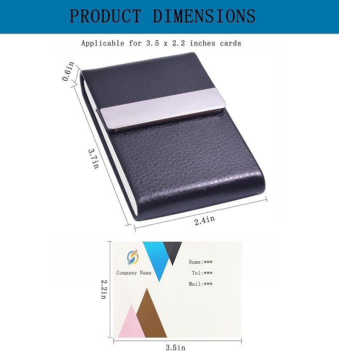 Business Card Holder with Ultra Slim Design, Business Card Case with Premium PU - Image 2