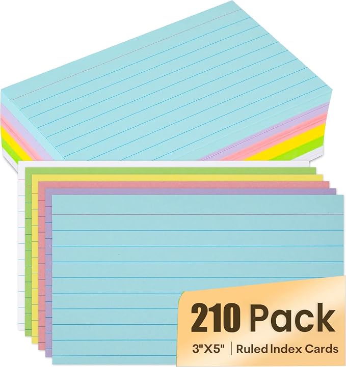 Index Cards 3x5, Ruled Flash Cards by EHME+EHME+EHME