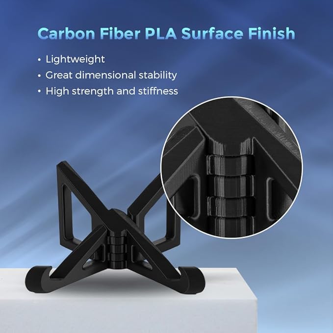 FLASHFORGE Carbon Fiber PLA Filament 1.75mm, Carbon Fiber Reinforced PLA 3D Printer Filament, 1KG Spool Dimensional Accuracy +/- 0.02mm, High Strength & High Abrasion-Resistance (PLA-CF Black)-DeskLoop Office
