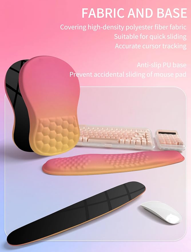 Hokafenle 2in1 Combination, Wave Keyboard Wrist Rest and Ergonomic Curvature - Image 6