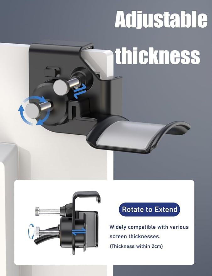 Monitor Stand for Headphones and Headsets, Clamp-On Adjustable Headset Holder - Image 3