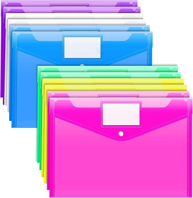 Sooez 12 Pack Folders Plastic Envelopes - Image 8