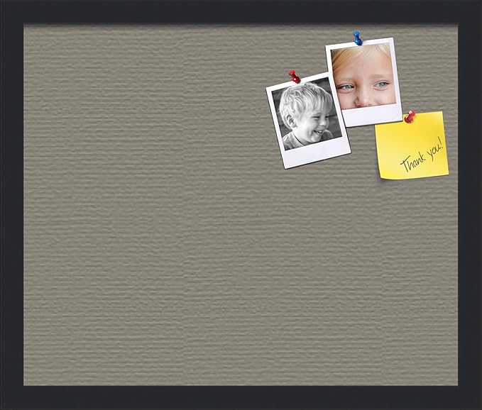 PinPix 18x15 Inch Cork Bulletin Board. This Decorative Framed Pin Board Comes with Pewter Design and a Satin Black Frame. Ideal for Home Office Decor or Message Board (PinPix-1812)-DeskLoop Office