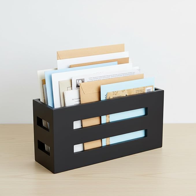 Magazine File Holder, Standing Wooden Magazine Rack, Desk Folder Organizer - Image 7
