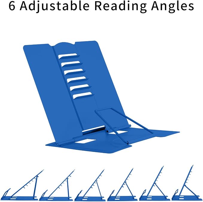 MSDADA Desk Book Stand Metal Reading Rest Book Holder Adjustable Cookbook - Image 6