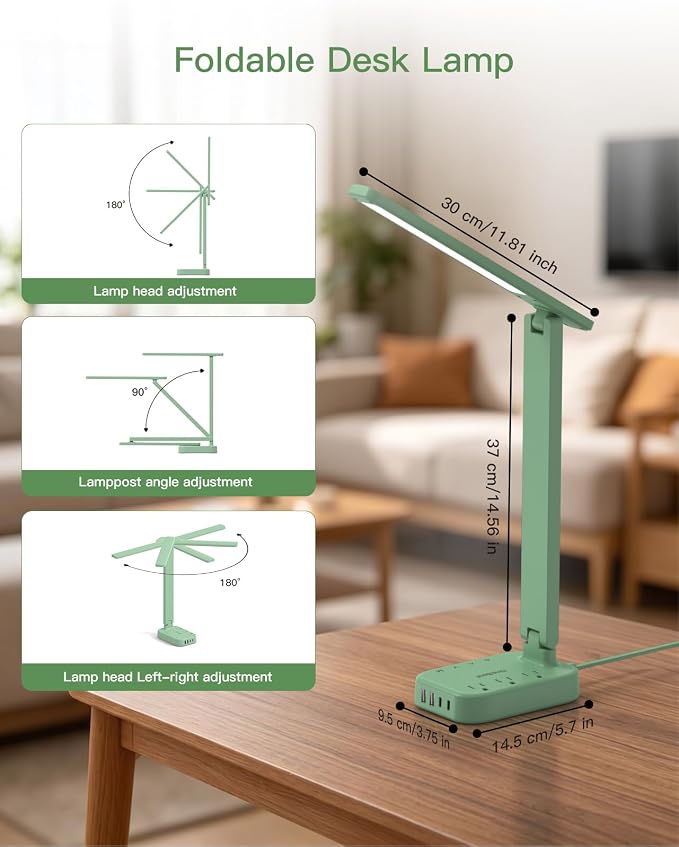One Beat Small LED Desk Lamp Power Strip, Extension Cord - Image 4
