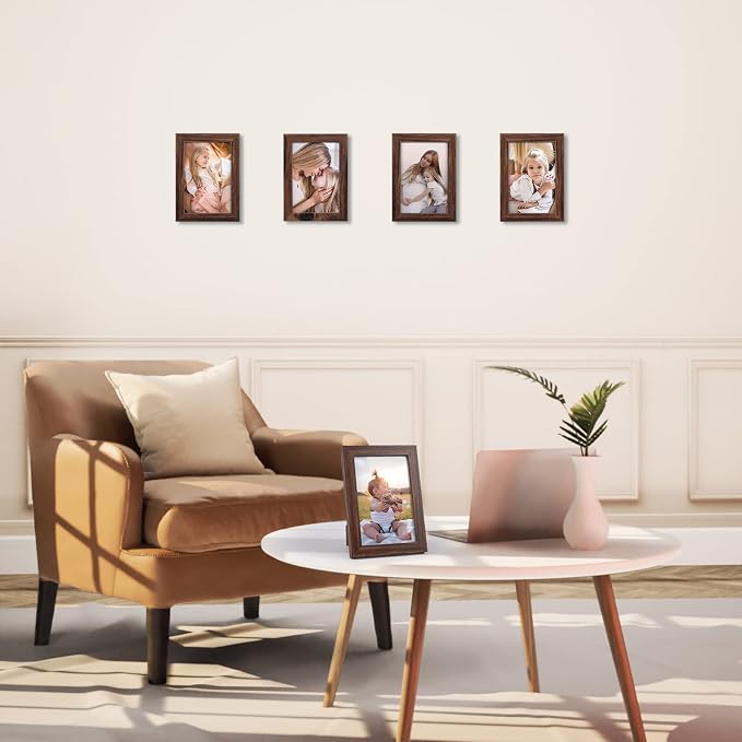 Giftgarden 4x6 Picture Frame Brown Set of 12 - Image 5