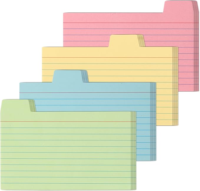 3x5 Index Cards Ruled Dividers by Goefun