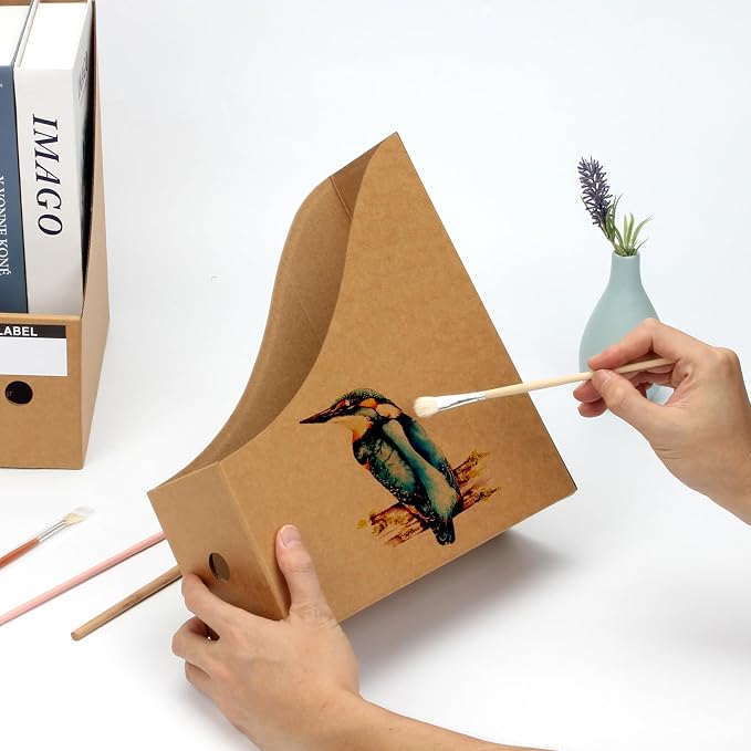 24 Pcs Cardboard Magazine File Holders, Bulk Kraft Paper Magazine Book Bin Box - Image 5