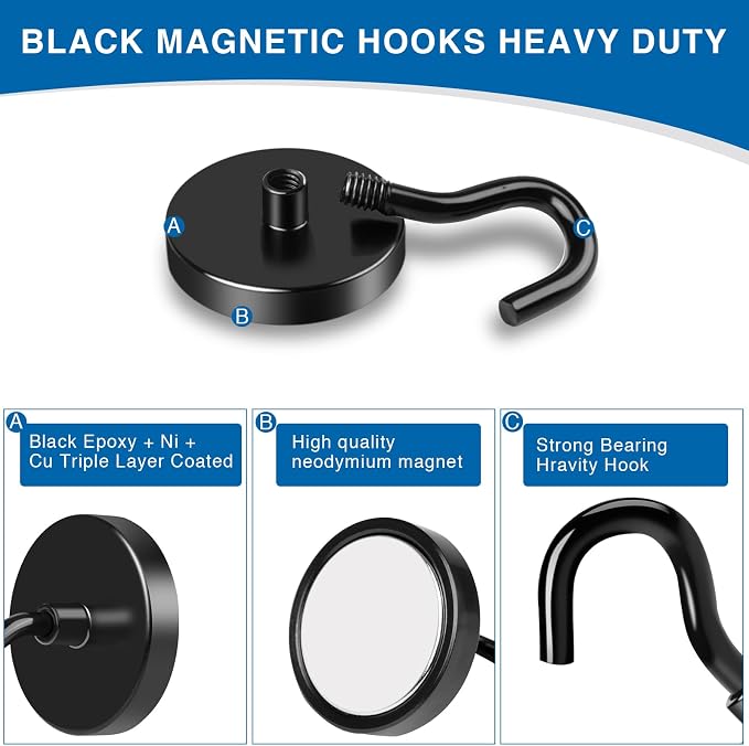 LOVIMAG Magnetic Hooks, 50lbs+ Magnets Hook 2026 Cruise Cabin Ship Essentials - Image 4