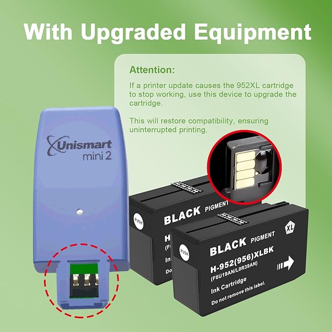 952XL Black Ink Cartridges with Upgrade Device Replacement for HP 952XL Black Ink Cartridges for HP Officejet Pro 7740 8720 8710 8210 8715 8740 8702 8730 8725 Printers (952XL BK High-Yield 2 Packs)-DeskLoop Office