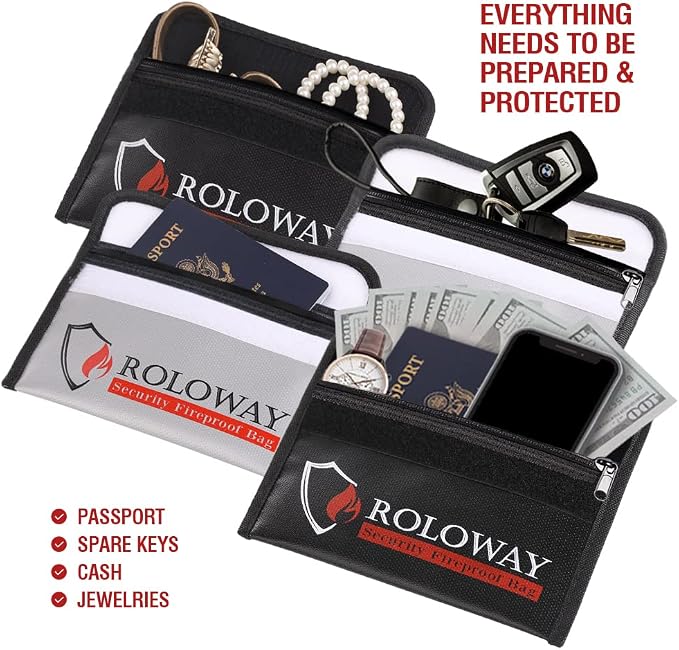 ROLOWAY Small Fireproof Bag, Non-itchy Fireproof Money Bag - Image 4