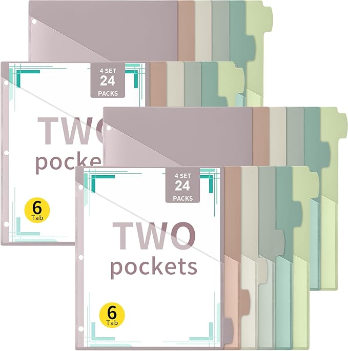 Epakh 24 Pcs Binder Dividers for 3 Rings Binders Index Dividers by Epakh
