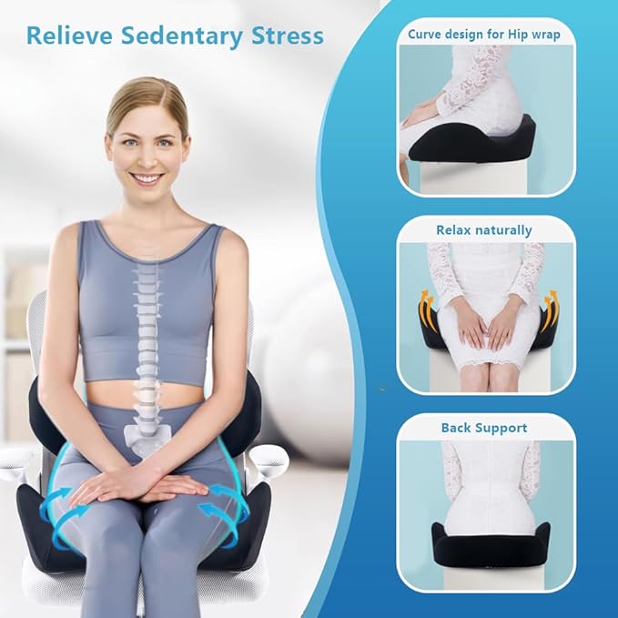 Lexeme X Large Memory Foam Seat Cushion Lumbar Support Pillow - Image 3