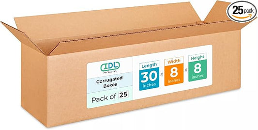 Long Shipping & Moving Boxes 30"L x 8"W x 8"H by IDLPackaging