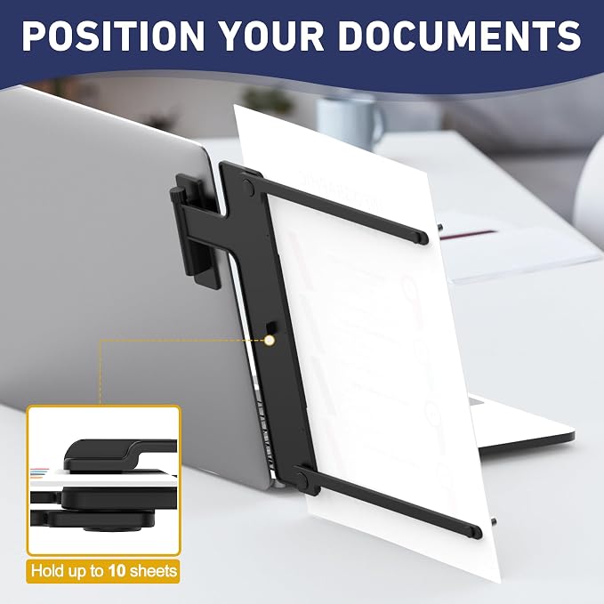 HAUTOCO Monitor Mount Document Clip, Document Holder - Image 3