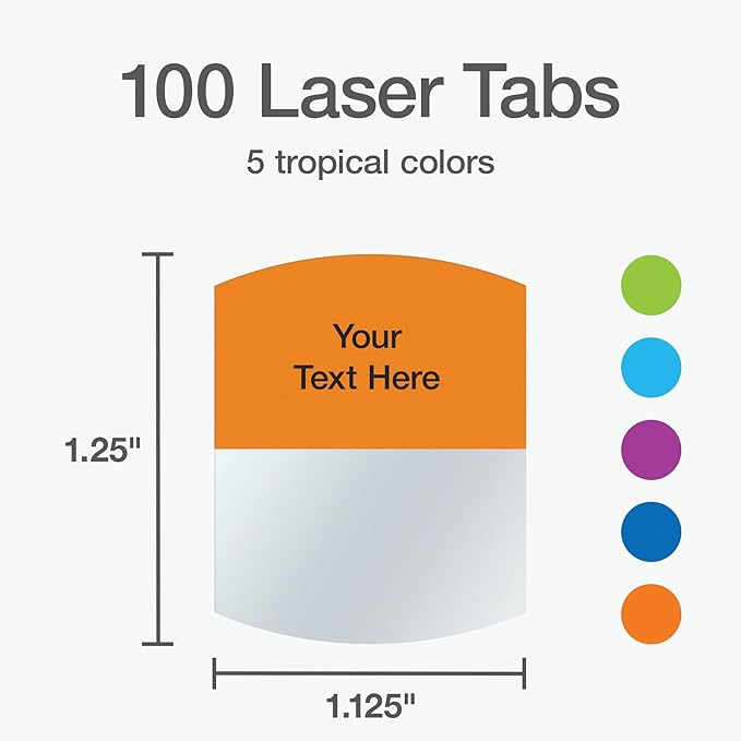 Redi-Tag Laser Printable Tabs, Permanent Index Tabs, Customizable Adhesive - Image 2