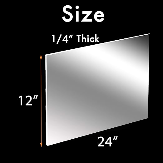 CALPALMY 12 x 24 Inch Clear Acrylic Sheets 1/4" Thick Plexiglass; Use - Image 2