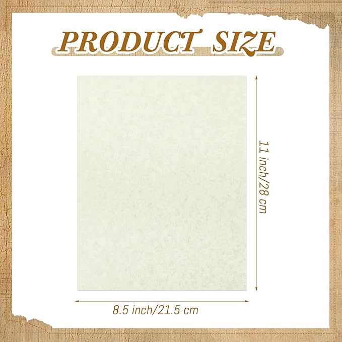 Epakh 200 Sheets Old Age Parchment Paper 8.5 x 11 Inch Standard Letter Vintage Colored Old Parchment Semblance Double Side Printing Paper(Lvory)-DeskLoop Office