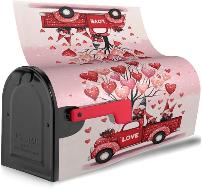 Valentines Day Heart Shape Balloon Romantic Love Welcome Magnetic Mailbox Cover - Image 3