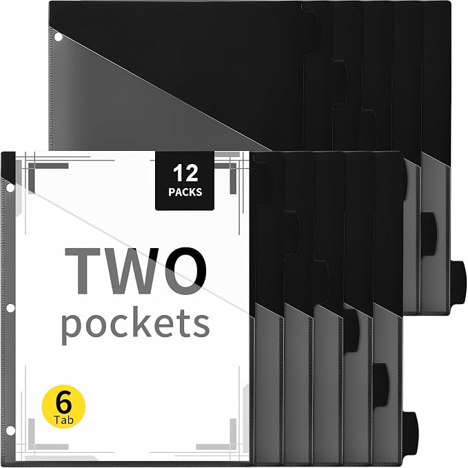 Epakh 12 Pcs Binder Dividers for 3 Rings Binders Index Dividers by Epakh
