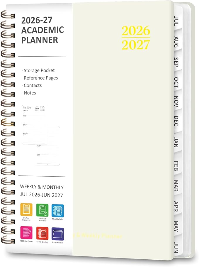Planner 2026-2027, Weekly and Monthly Academic Planner, July 2026 by VALOME