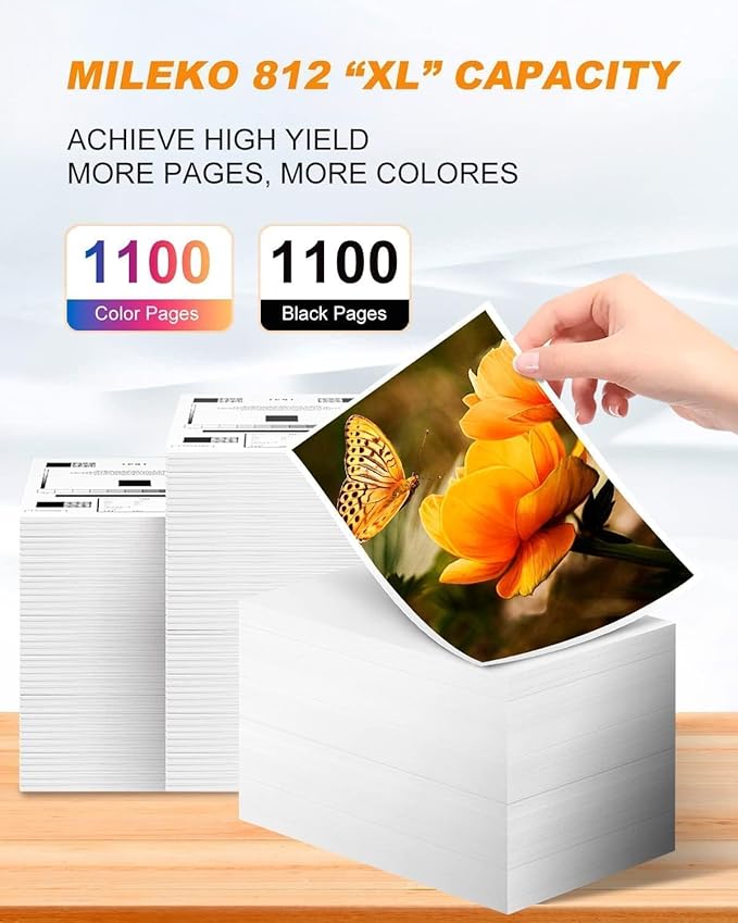 812XL Ink Cartridge Epson Remanufactured Replacement for Epson 812 812XL Ink Cartridges Combo Pack for Epson 812 XL T812XL Work for Workforce Pro WF-7840 WF-7820 WF-7310 EC-C7000 Printer（4 Pack）-DeskLoop Office