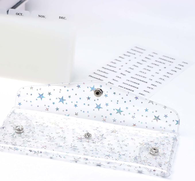 Cash Envelope Wallet 6-Tab Divider Pockets Cash Stuffing Envelopes Glitter PVC - Image 6