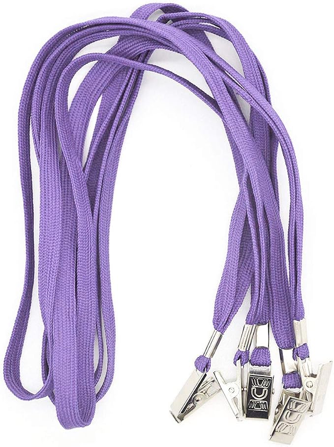Bird Fiy 50 Pcs Cotton Lanyards Bulldog Clip 32-inch Flat Braid Neck Lanyard - Image 2