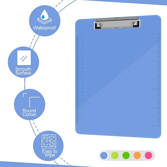Clipboards, HERKKA 15 Pack Upgrade Plastic Clipboards Low Profile Clip Standard - Image 6