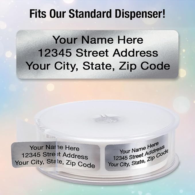 Personalized Return Address Labels, Roll of 500 Silver Foil Self-Adhesive - Image 9