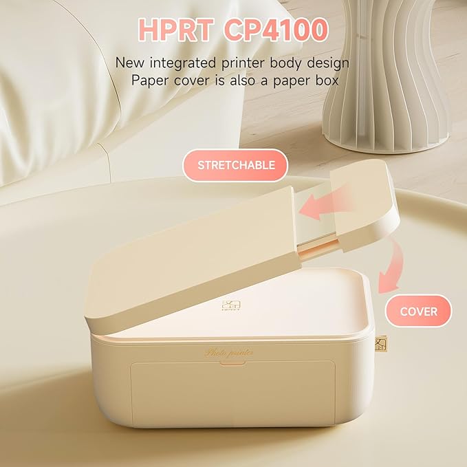 HPRT CP4100 4x6 Instant Photo Printer -Portable Phone Picture Printer + 20 Sheets, Mobile, Wi-Fi, Premium Dye Sublimation (300 DPI) for Pro-Quality Home Prints - Creative Editing App-DeskLoop Office
