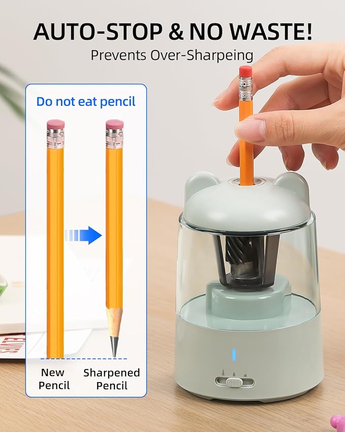 ZMOL Colored Pencil Sharpener, Rechargeable Electric Pencil Sharpener, Auto Stop - Image 5