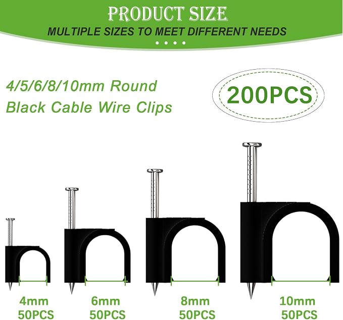mxuteuk 200PCS Cable Clips - Image 2