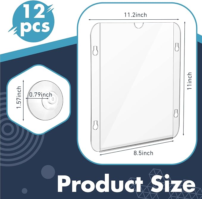 Handepo 12 Pack Acrylic Window Sign Holder 8.5 x 11 Inch - Image 2