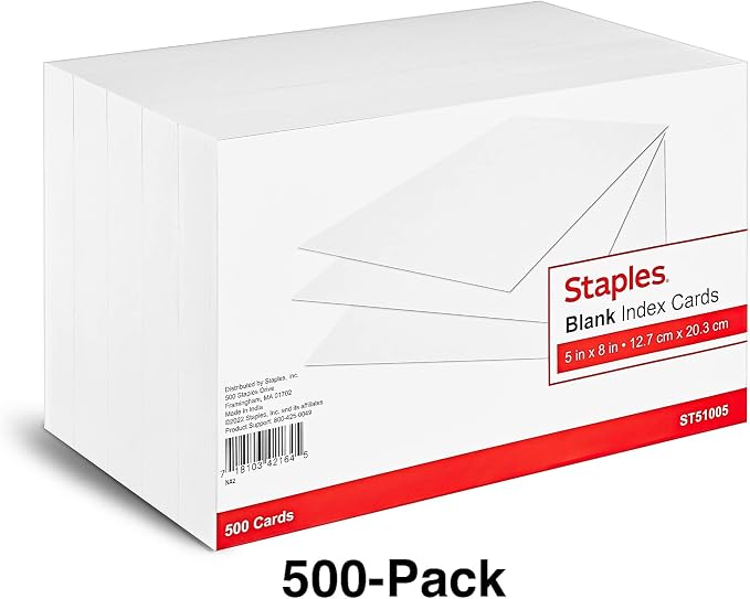 Staples Index Cards, 1000 Pack – Bulk Unruled Cards - Image 2